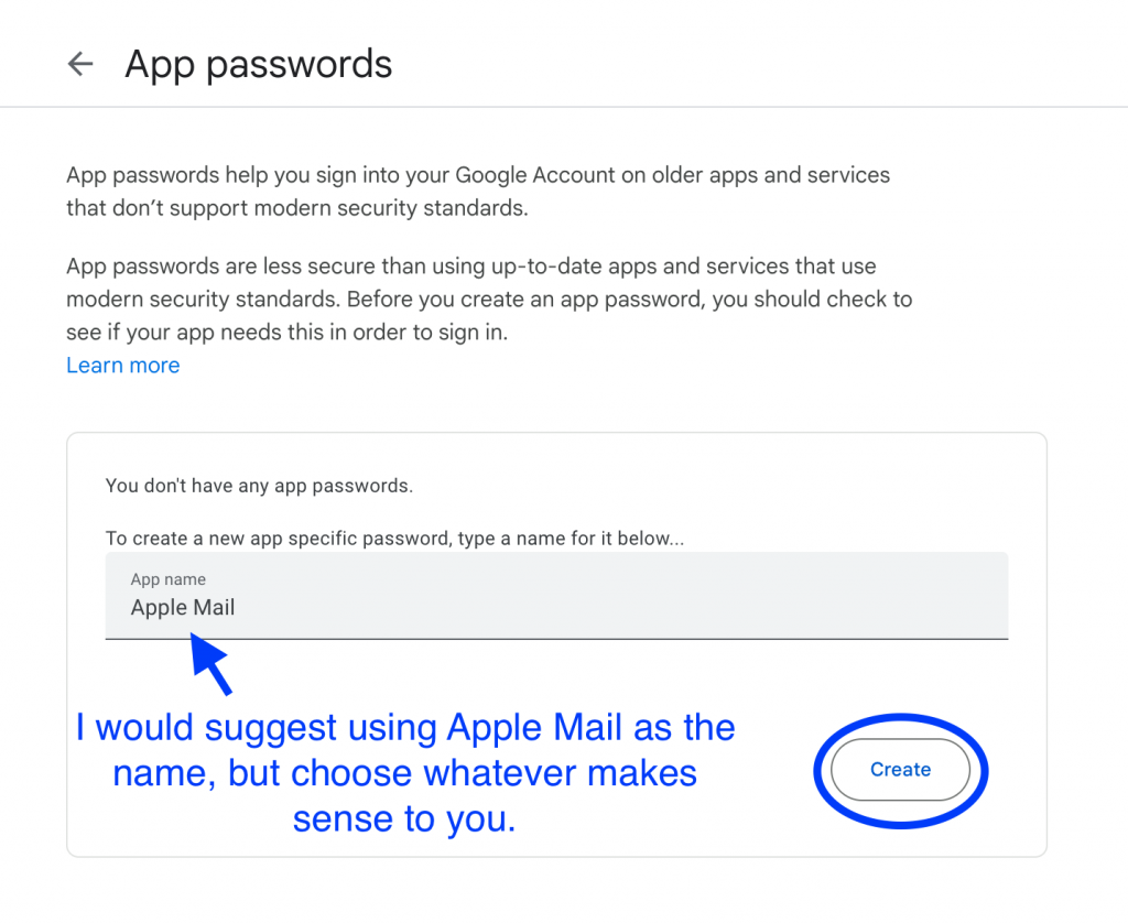 Add App name and click "Create" button. 