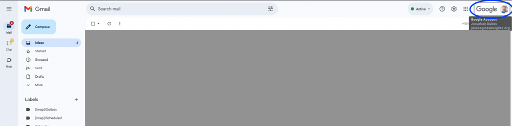 Click on the Google Button in the top Right corner.